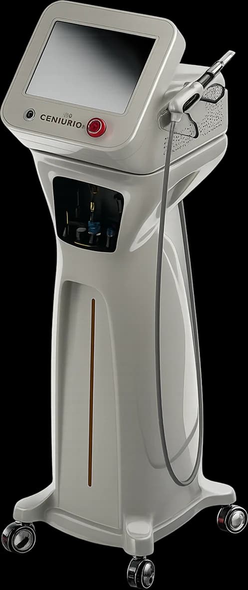 Equipamento Centurion, plataforma vertical com tela de comando e ponteira de aplicação
